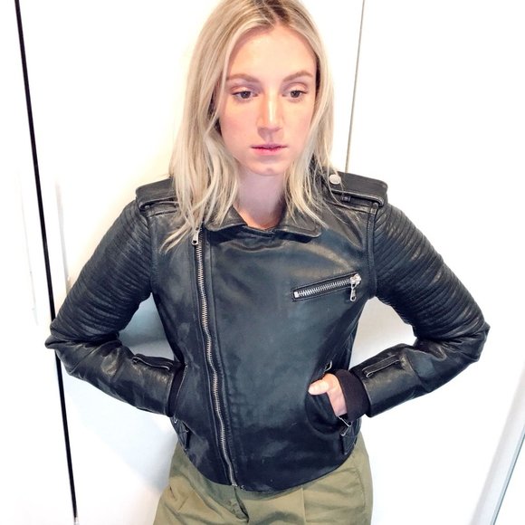 MARC BY MARC JACOBS/Preowned Women’s Leather Moto Jacket in Black S - Picture 3 of 14